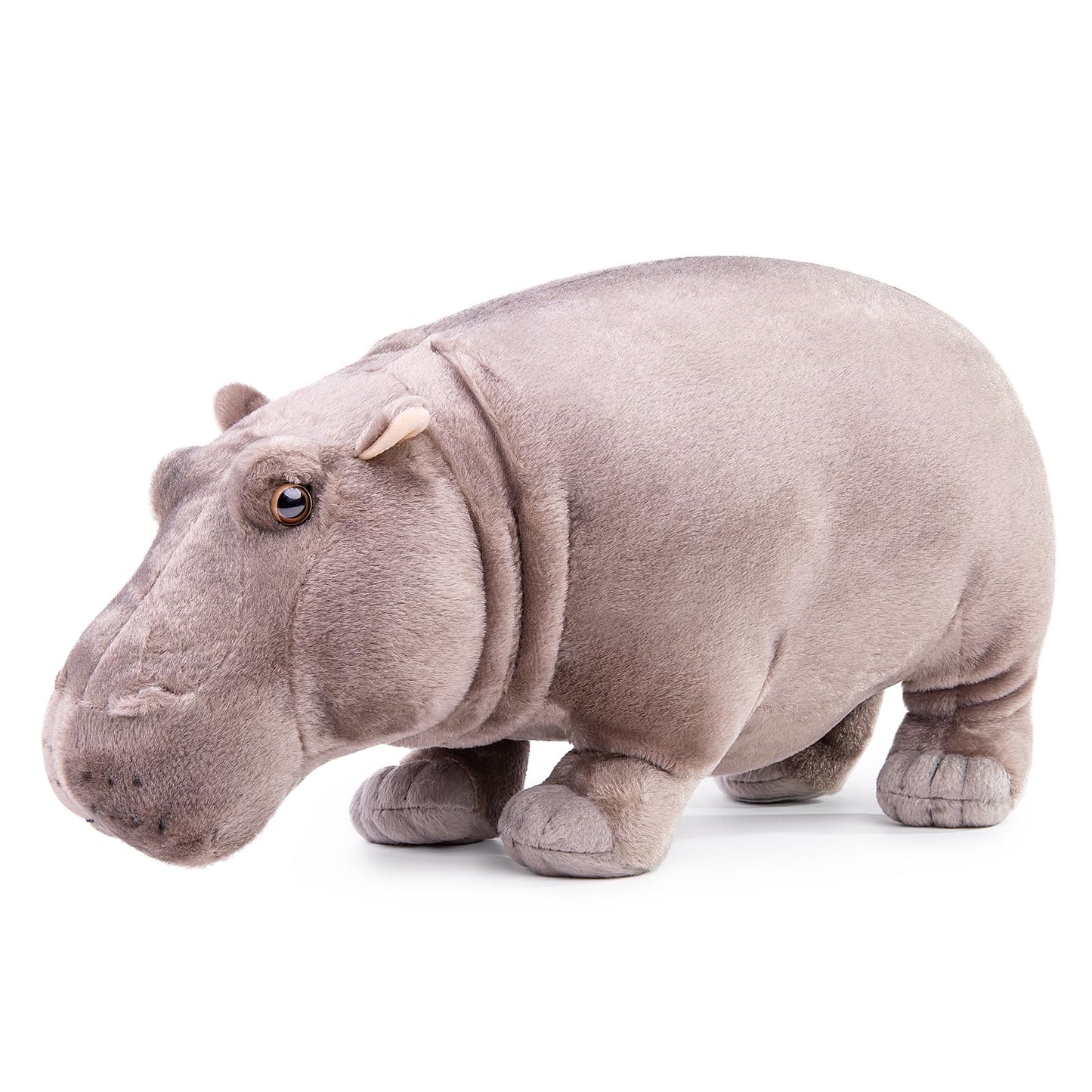 Lifelike Hippo Stuffed Animal- Grey, Realistic Hippopotamus Stuffed Animal,Simulation Soft Hippopotamus Gifts,Girl Toys,Gifts for Kids