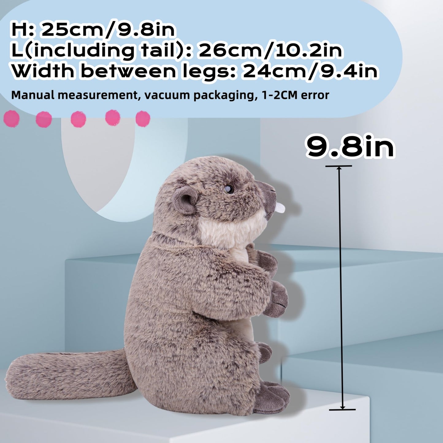 Simulation Groundhog Stuffed Animal-Gray 9In,Soft Gifts Toy for Kids, Home Decor,Hugging Toy