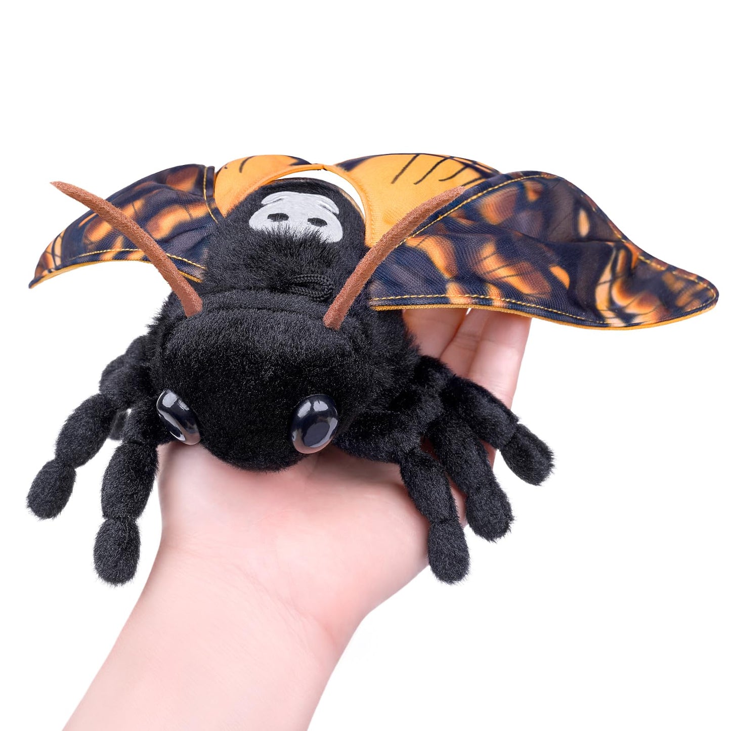 Simulation Deaths Head Hawk Moth Stuffed Animal-Yellow 9.8",Lifelike Death's-Head Hawkmoth Plush Toy, Moth Toy,Gifts for Kids,Home Decor