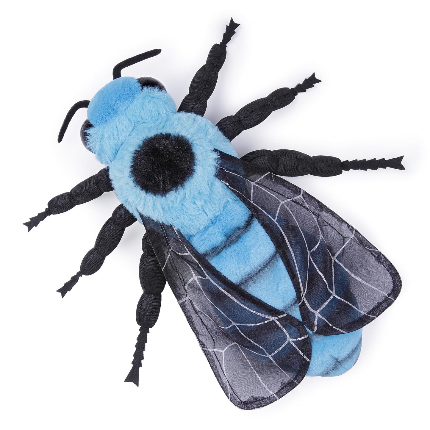 Simulation Bee Stuffed Animal-10 inch,Blue Bees Plush Toy,Soft BeeToy for Kids,Home Decor,Hugging Toy