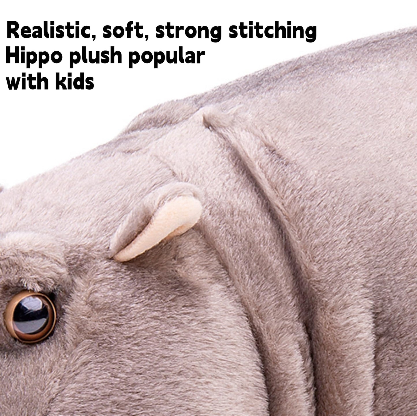 Lifelike Hippo Stuffed Animal- Grey, Realistic Hippopotamus Stuffed Animal,Simulation Soft Hippopotamus Gifts,Girl Toys,Gifts for Kids