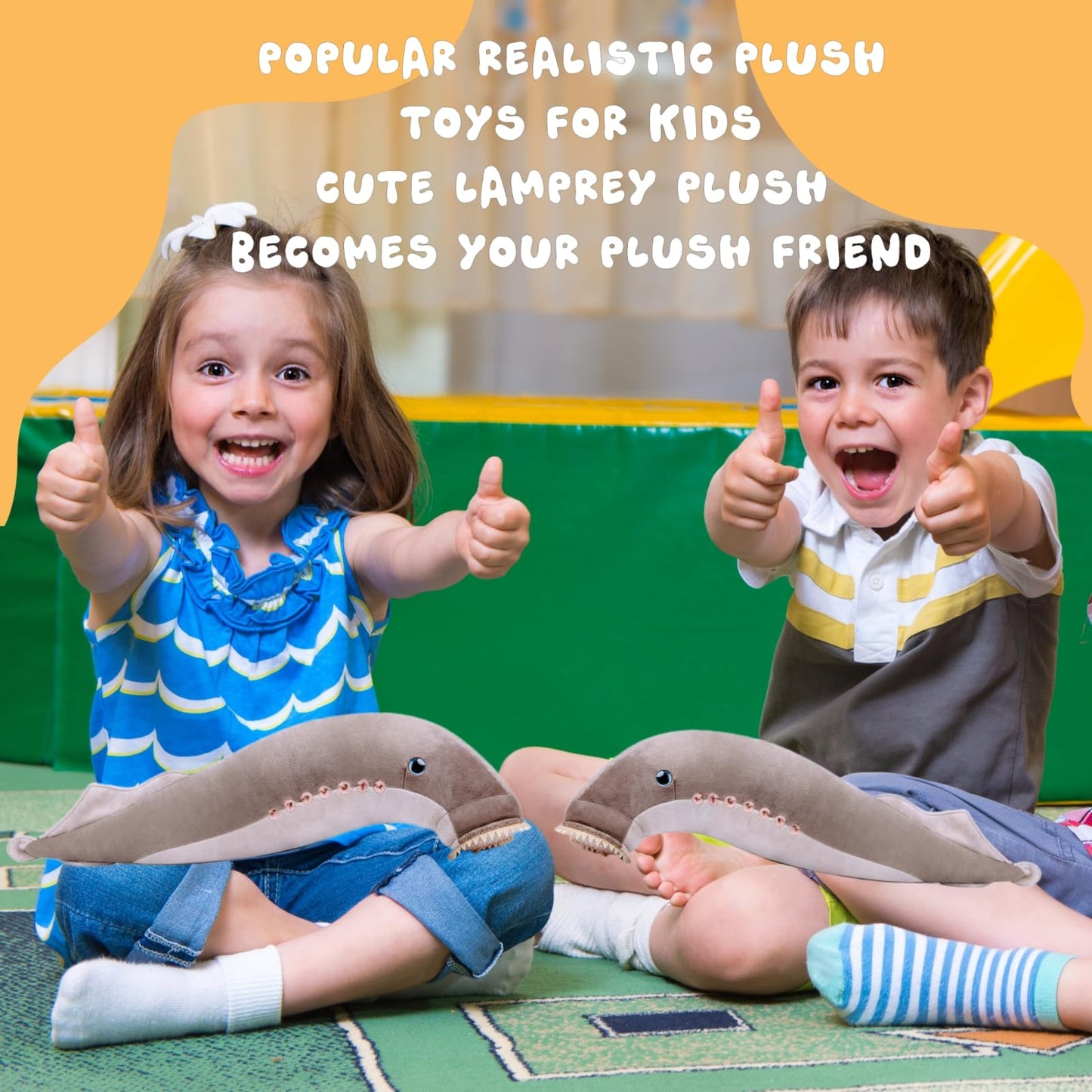 Lamprey Plush Animal - Gray 20.5 Inch,EEL Plush Toy, Beautiful Stuffed Toy, Girls Toy,Lamprey Toy for Kids, Home Decor, Cuddle Toy