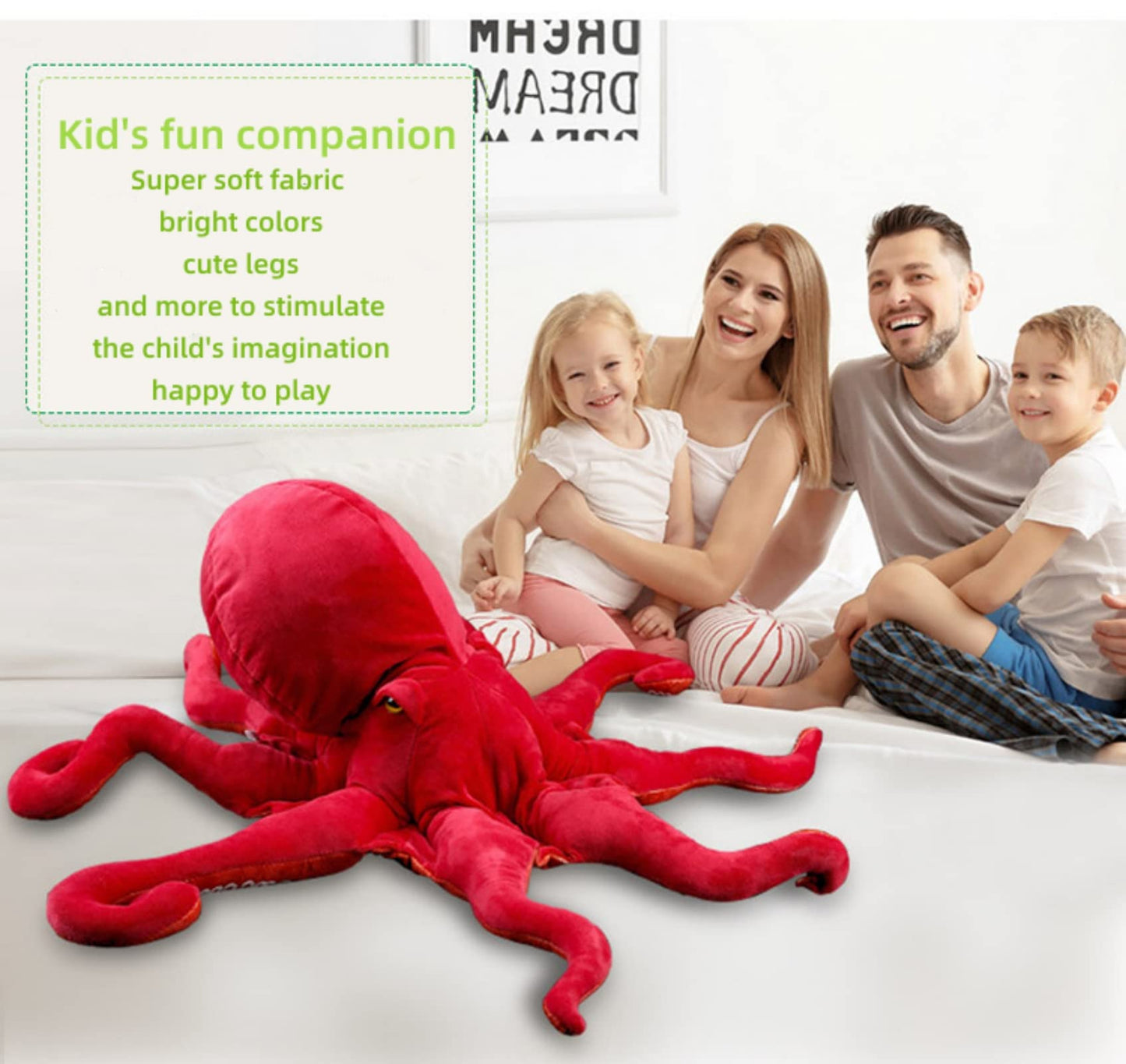 Octopus Stuffed Animal-Red 17.72",Realistic Octopus Plush Toy, Octopus Stuffed Animal,Soft Toy,Girl Toys,Gifts for Kids, Home Decor,Hugging Toy
