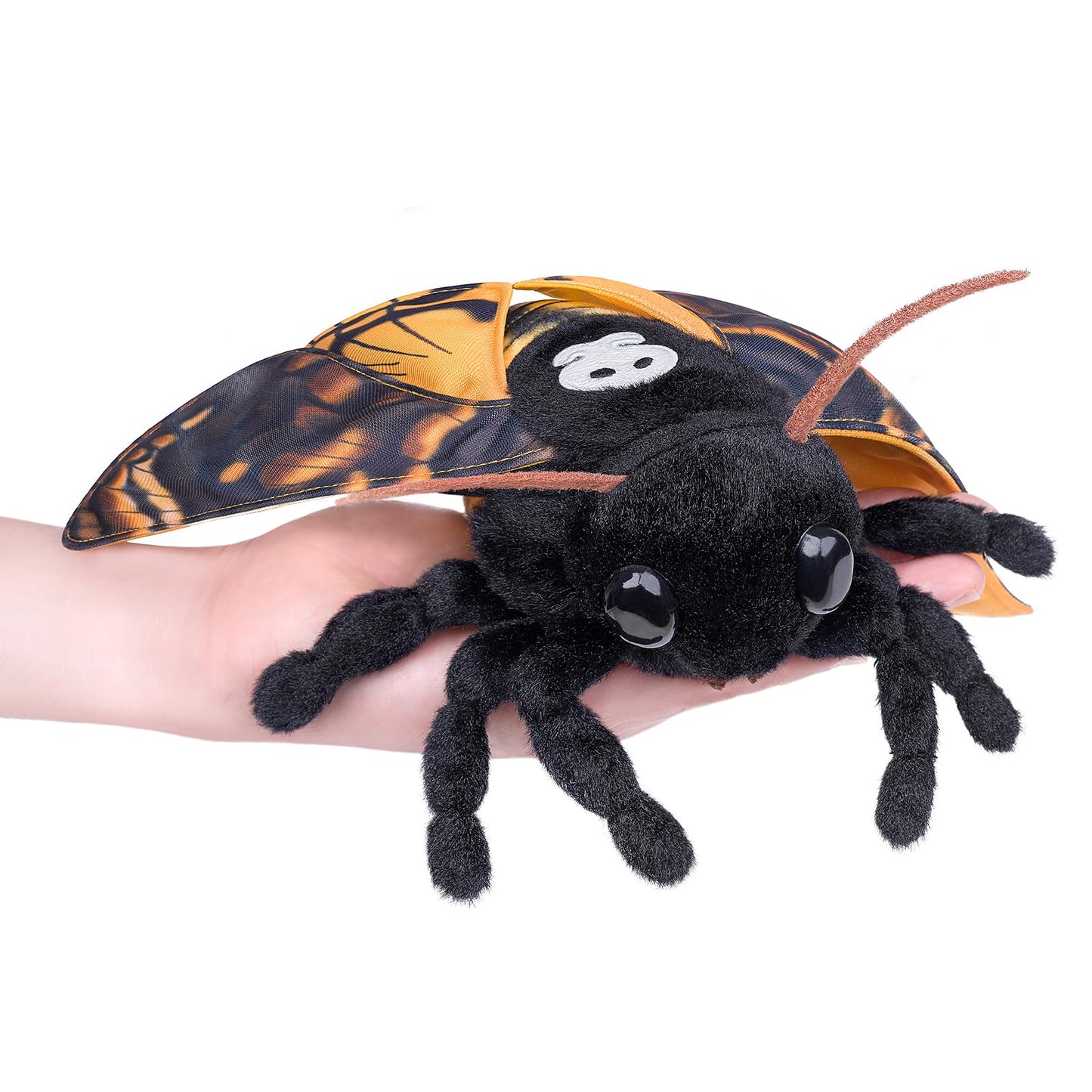 Simulation Deaths Head Hawk Moth Stuffed Animal-Yellow 9.8",Lifelike Death's-Head Hawkmoth Plush Toy, Moth Toy,Gifts for Kids,Home Decor