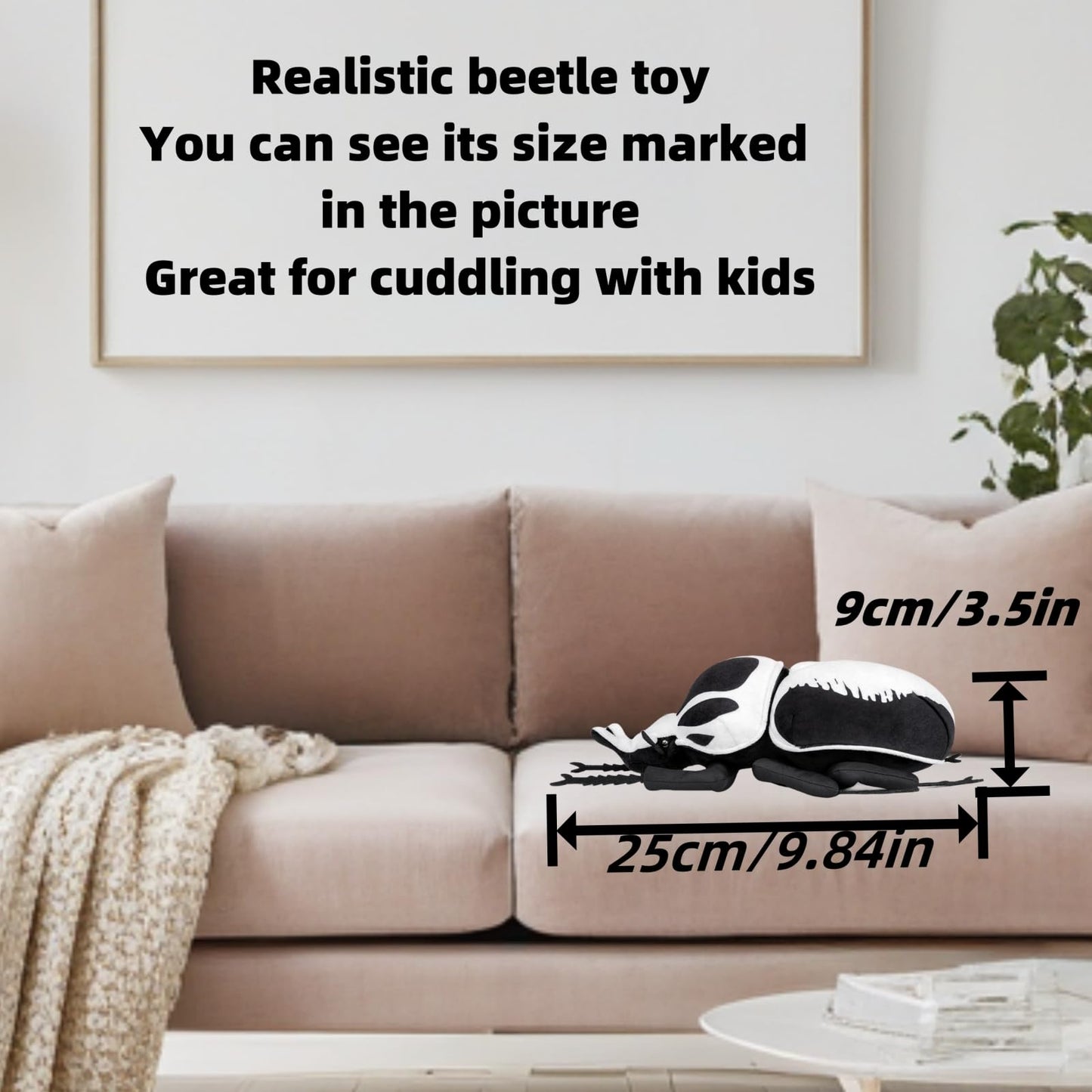 Simulation Goliathus Regius Plush Toy,Royal Goliath Beetle Stuffed Animal,Soft Stuffed Toy,Cuddly Toys,Gifts for Kids,9.8 Inches Long