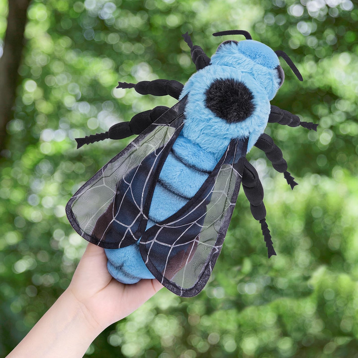Simulation Bee Stuffed Animal-10 inch,Blue Bees Plush Toy,Soft BeeToy for Kids,Home Decor,Hugging Toy