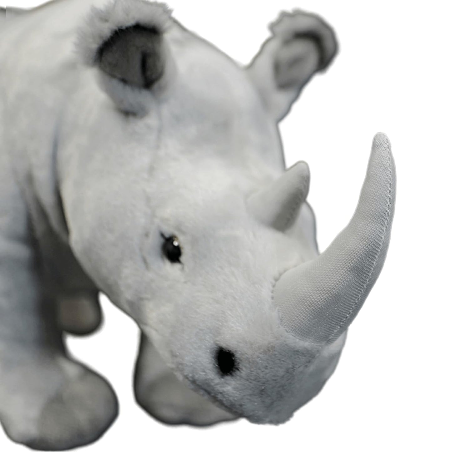 Realistic Rhino Plush Toy 15" Light Gray, Soft Hugging Toy for Kids, Home Decor