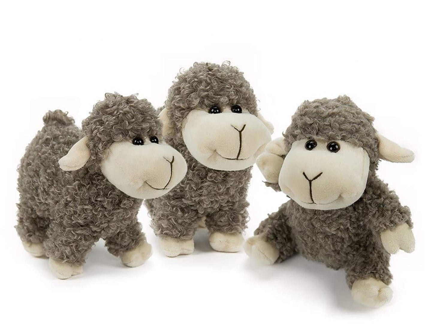 Sheep Stuffed Animal Lamb Plush Decorations 3Pcs (Sitting, Standing, Kneeling) White Sheep Toys Gift for Kids Little Girl/Boy