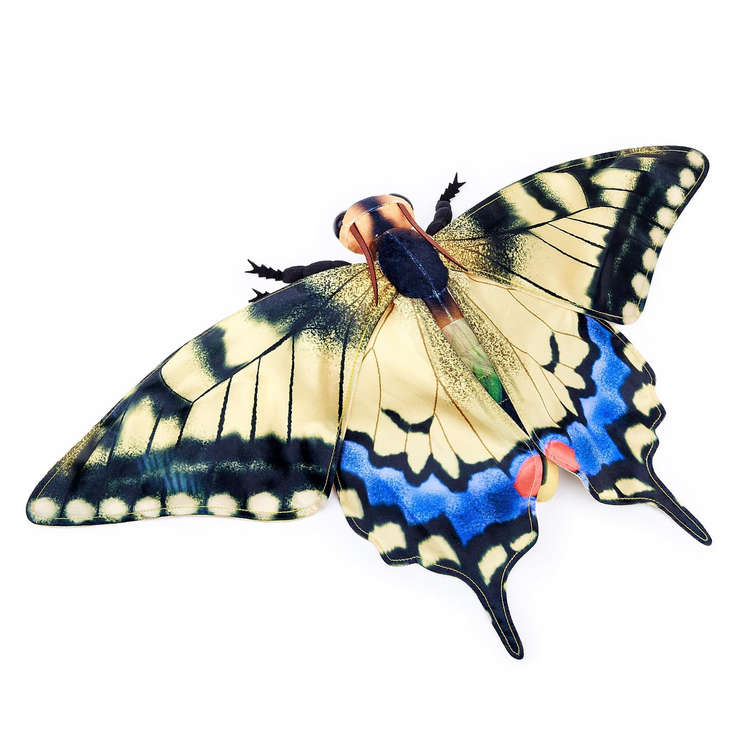 Realistic Swallowtail Butterfly Stuffed Animal-Yellow 10 Inch,Beautiful Moth Plush Toy