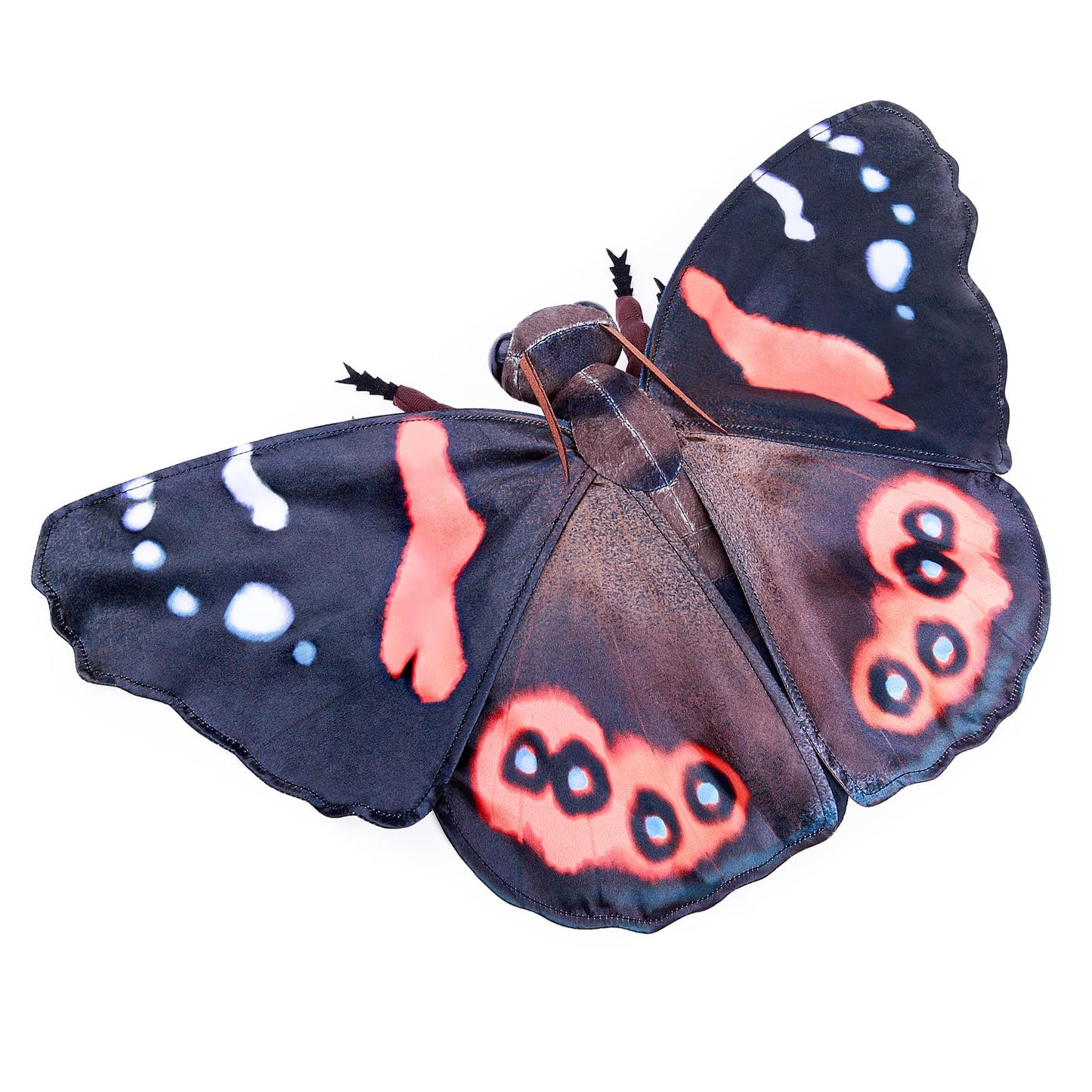 Realistic Red Admiral Butterfly Stuffed Animal-Black 10 Inch,Beautiful Moth Plush Toy