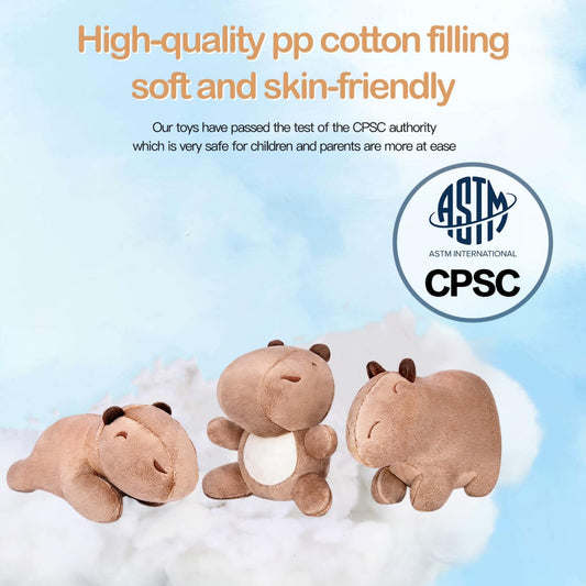 Capybara Stuffed Animal,Capybara Plush 3Pcs (Sitting, Standing, Kneeling) Capybara Graduation Gifts for kindergarte,Funny Stuffed Animal