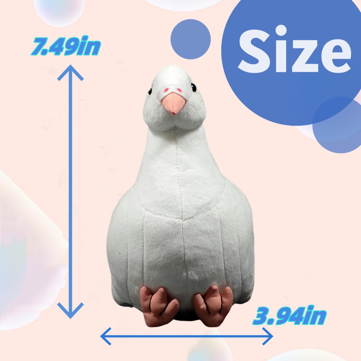 White Pigeon Stuffed Animal Plush-7",Pigeon Plush Toy for Kids,Bird Stuffed Animal Toy,Girl Toys,Gifts for Kids,Home Decor