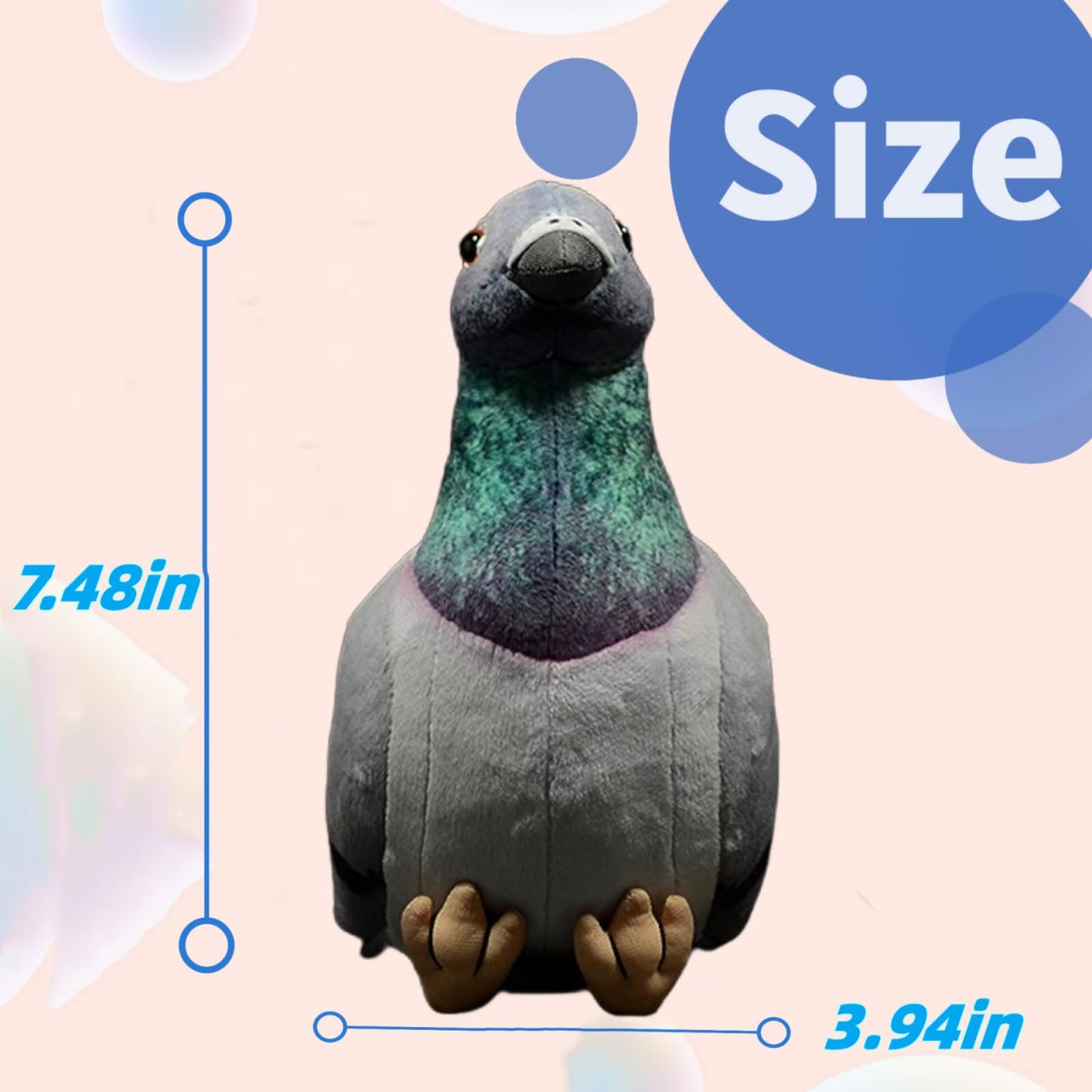 Pigeon Stuffed Animal-Gray 7",Pigeon Plush Toy for Kids,Bird Stuffed Animal Toy,Soft Toys,Gifts for Kids,Home Decor