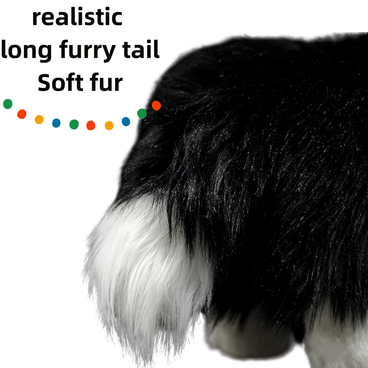 Realistic Border Collie Stuffed Animal-12in,Dog Plush,Soft Toy for Kids, Home Decor,Hugging Toy
