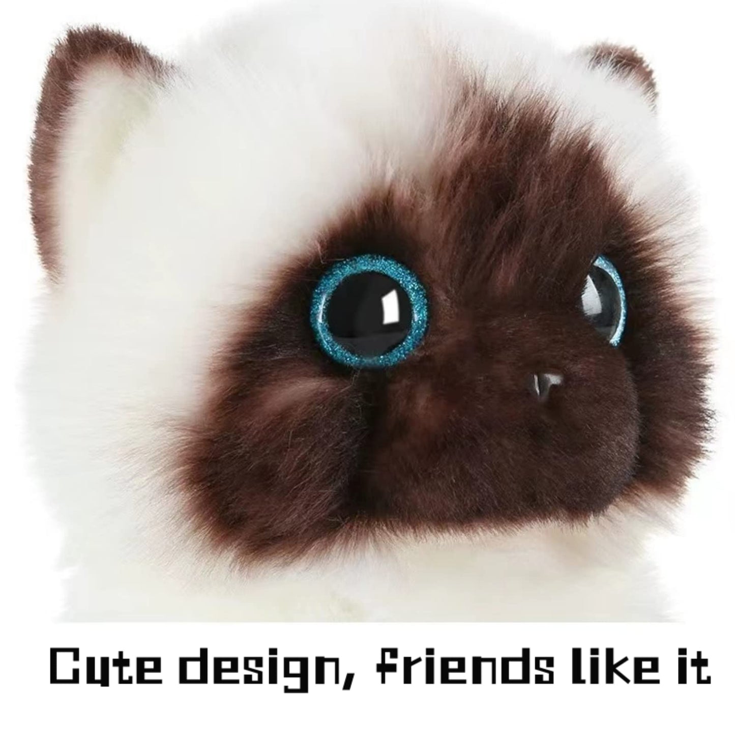Lifelike Siamese Cat Stuffed Animal-White 7.87", Stuffed Cat Plush Toy,Little Cat Plush, Cat Stuffed Animals for Girls,Gifts for Kids, Home Decor