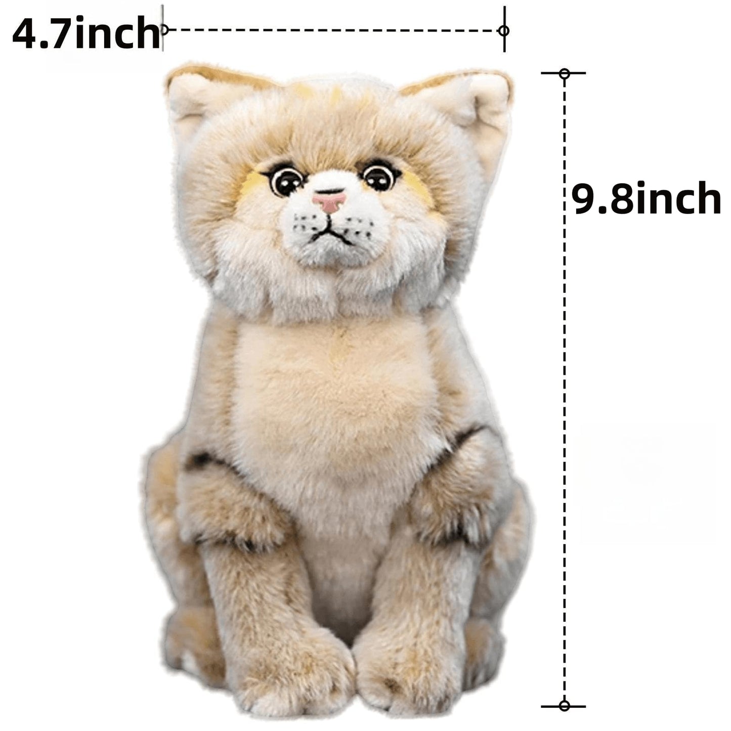 Realistic Sand Cat Plush-10,Cat Stuffed Animal for Girls, Soft Dune Cat Stuffed Animal Doll,Girl Toys,Model Gifts for Kids, Baby Gift,Home Decor,Hugging Toy
