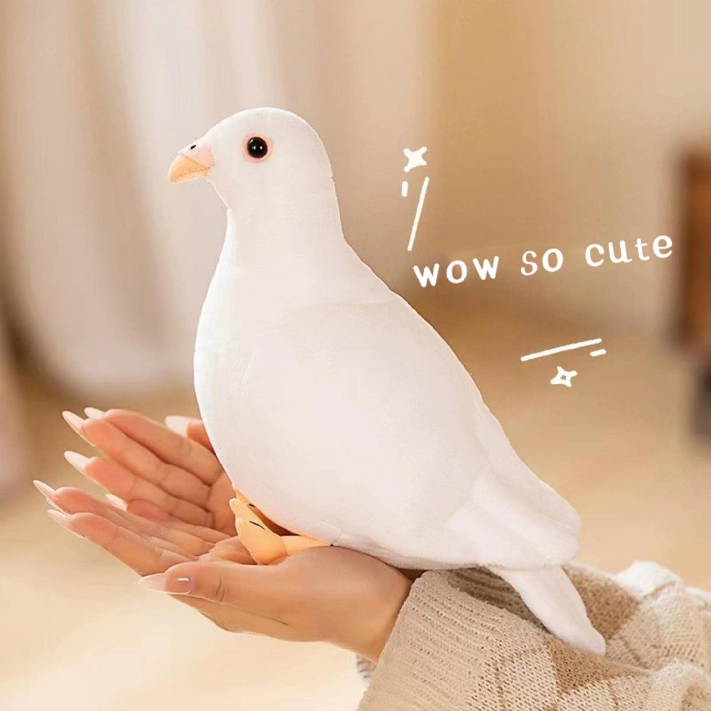White Pigeon Stuffed Animal Plush-7",Pigeon Plush Toy for Kids,Bird Stuffed Animal Toy,Girl Toys,Gifts for Kids,Home Decor