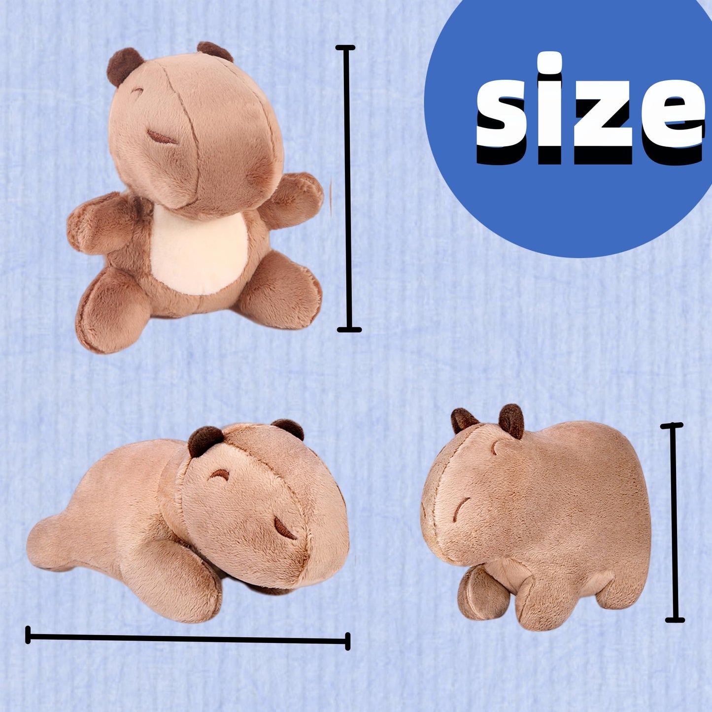 Capybara Stuffed Animal,Capybara Plush 3Pcs (Sitting, Standing, Kneeling) Capybara Graduation Gifts for kindergarte,Funny Stuffed Animal