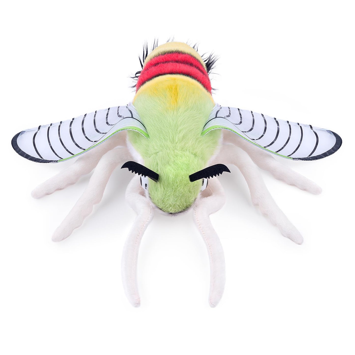 Realistic Cephonodes Hylas Plush Animal - Yellow 9.8 Inch,Pellucid Hawkmoth Plush Toy, Soft Moth Stuffed Toy for Kids, Home Decor, Cuddle Toy