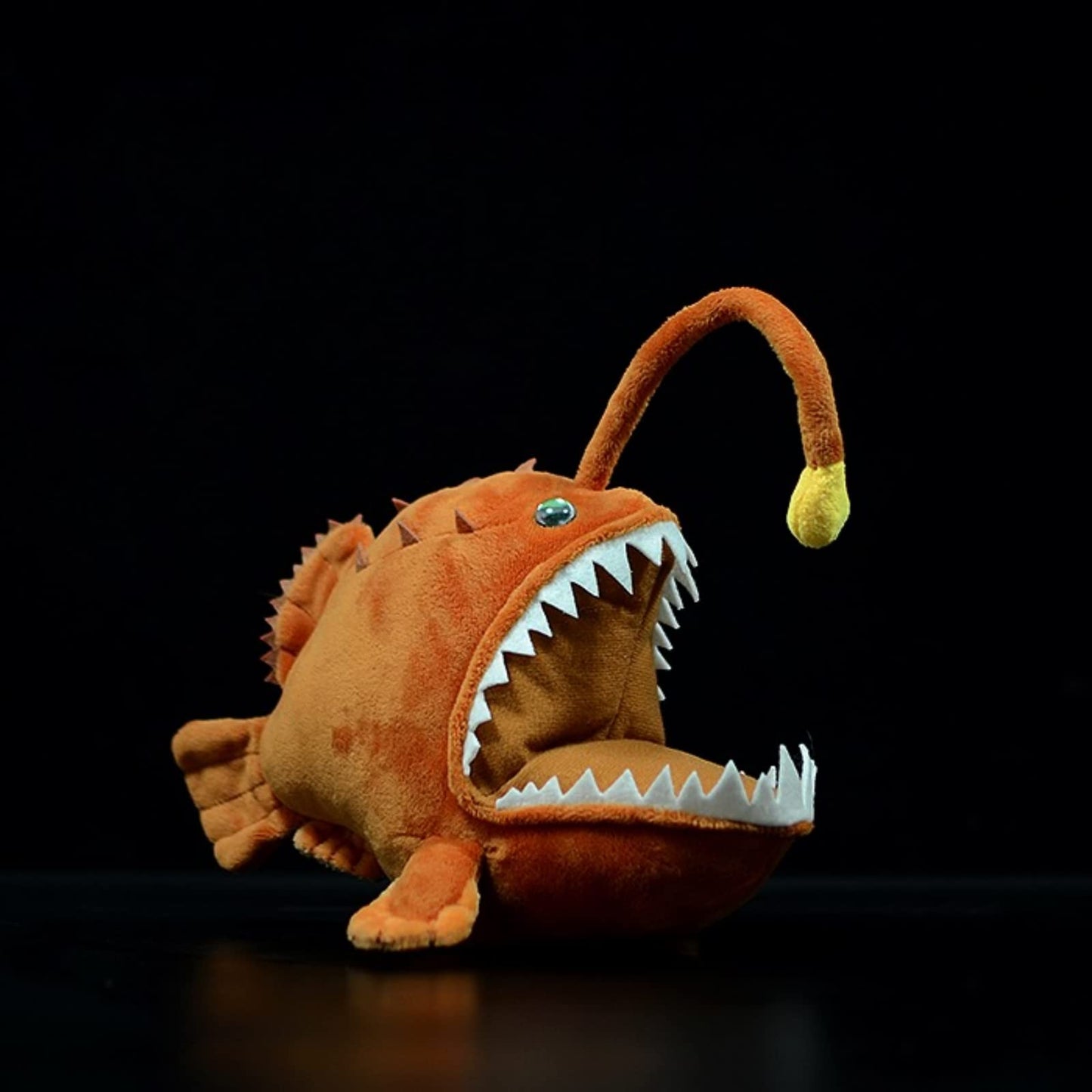 Lifelike Anglerfish Plush-Brown 9.8" Fish Stuffed Animal,Soft Monkfish Plush Toy,Gifts for Kids