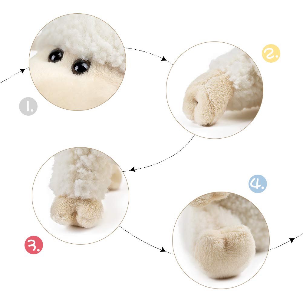 Sheep Stuffed Animal Lamb Plush Decorations 3Pcs (Sitting, Standing, Kneeling) White Sheep Toys Gift for Kids Little Girl/Boy