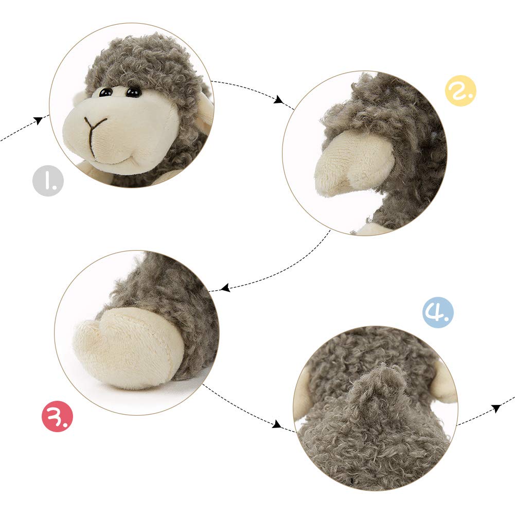 Sheep Stuffed Animal Lamb Plush Decorations 3Pcs (Sitting, Standing, Kneeling) White Sheep Toys Gift for Kids Little Girl/Boy