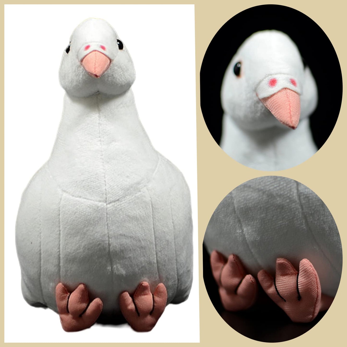 White Pigeon Stuffed Animal Plush-7",Pigeon Plush Toy for Kids,Bird Stuffed Animal Toy,Girl Toys,Gifts for Kids,Home Decor