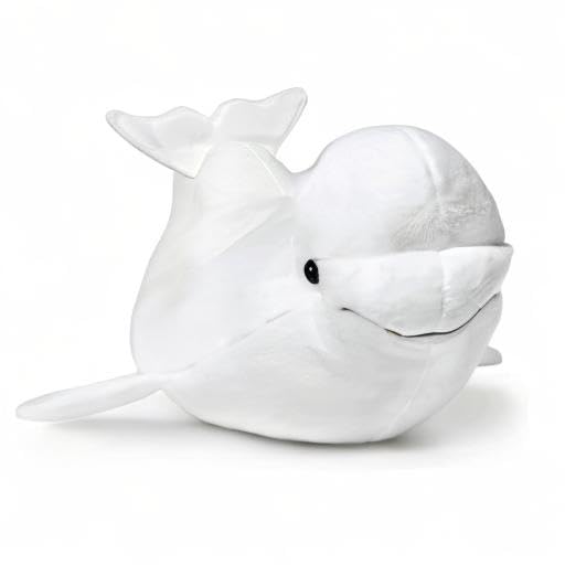 Simulation Beluga Whale Plush-15.7",Lifelike Beluga Whale Stuffed Animal, Sea Creature Stuffed Animals,Soft Toy,Whale Plush,Cuddly Toys,Unique Gifts for Kids,Whale Hug Pillows,Home Dec,Girls Gfts