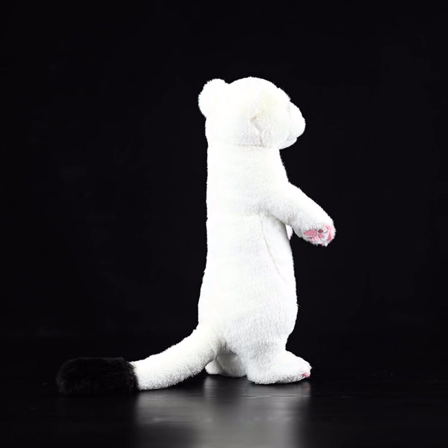 Simulation Standing Stoat Plush,Stoat Model,White Stuffed Animal,Soft Ferret Toy,Gifts for Kids,12.5 Inches