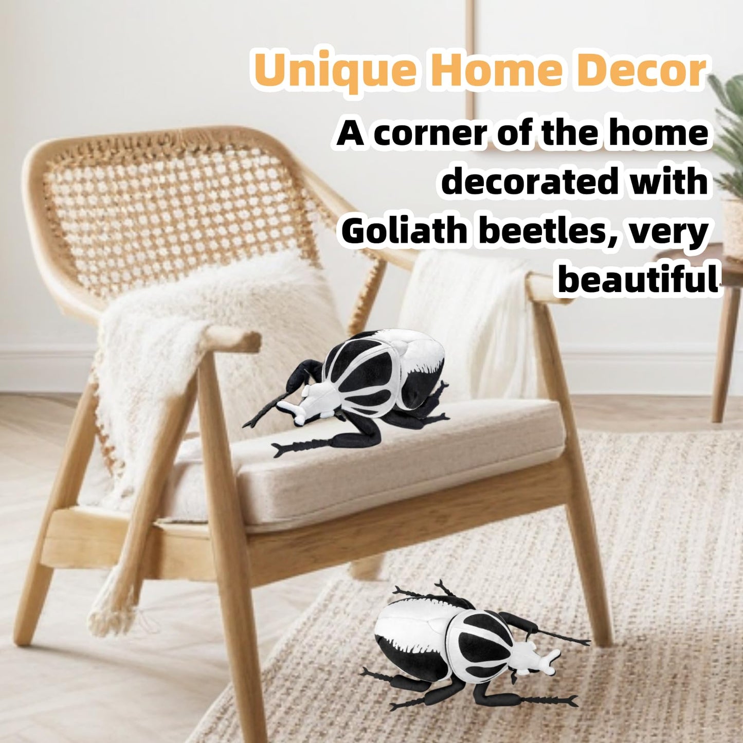 Simulation Goliathus Regius Plush Toy,Royal Goliath Beetle Stuffed Animal,Soft Stuffed Toy,Cuddly Toys,Gifts for Kids,9.8 Inches Long
