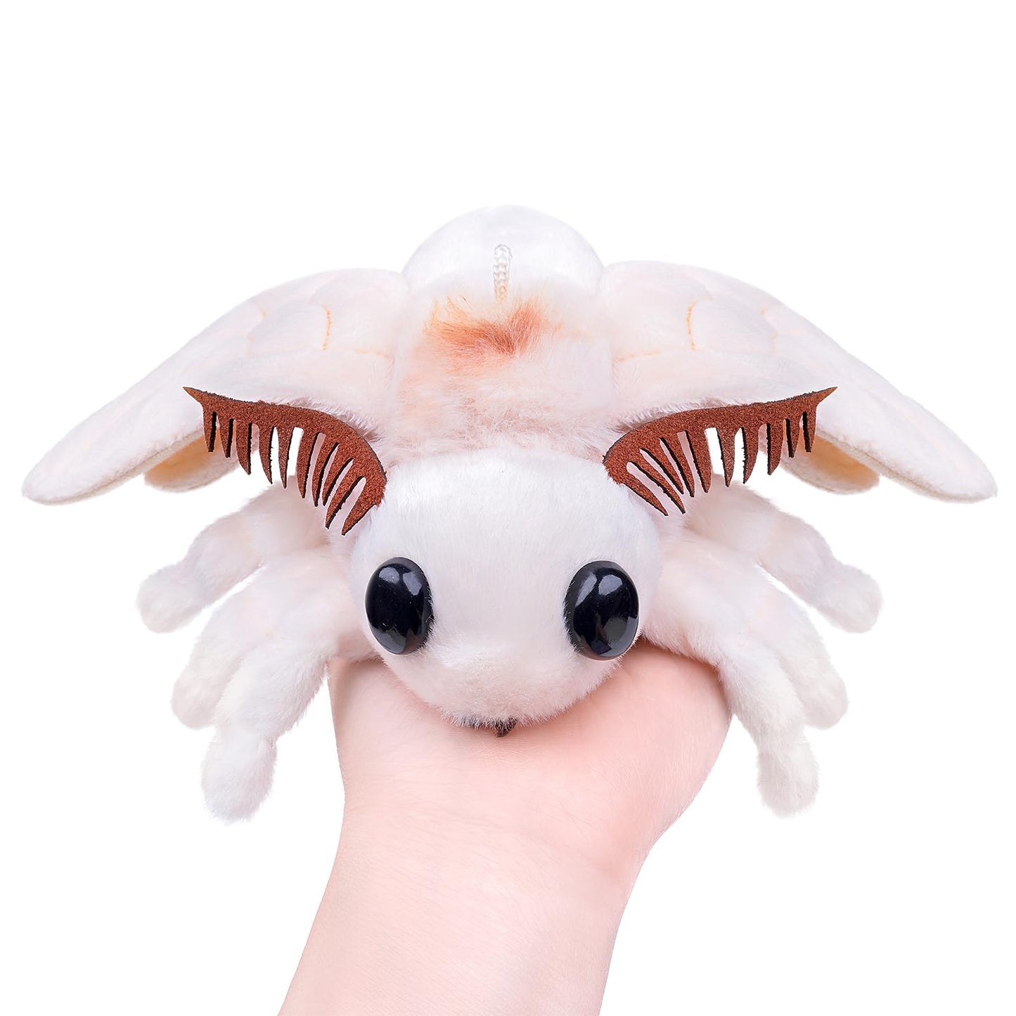 Simulation Silk Moth Stuffed Animal-White-15in, Soft Moth Plush Toy Gifts for Kids, Baby,Home Decor,Hugging Toy