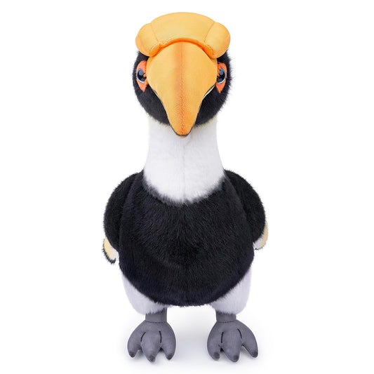 Double-Hornbill Stuffed Animal - Yellow Head 12 Inch,Hornbill Plush Toy, Realistic Bird Stuffed Toy for Kids