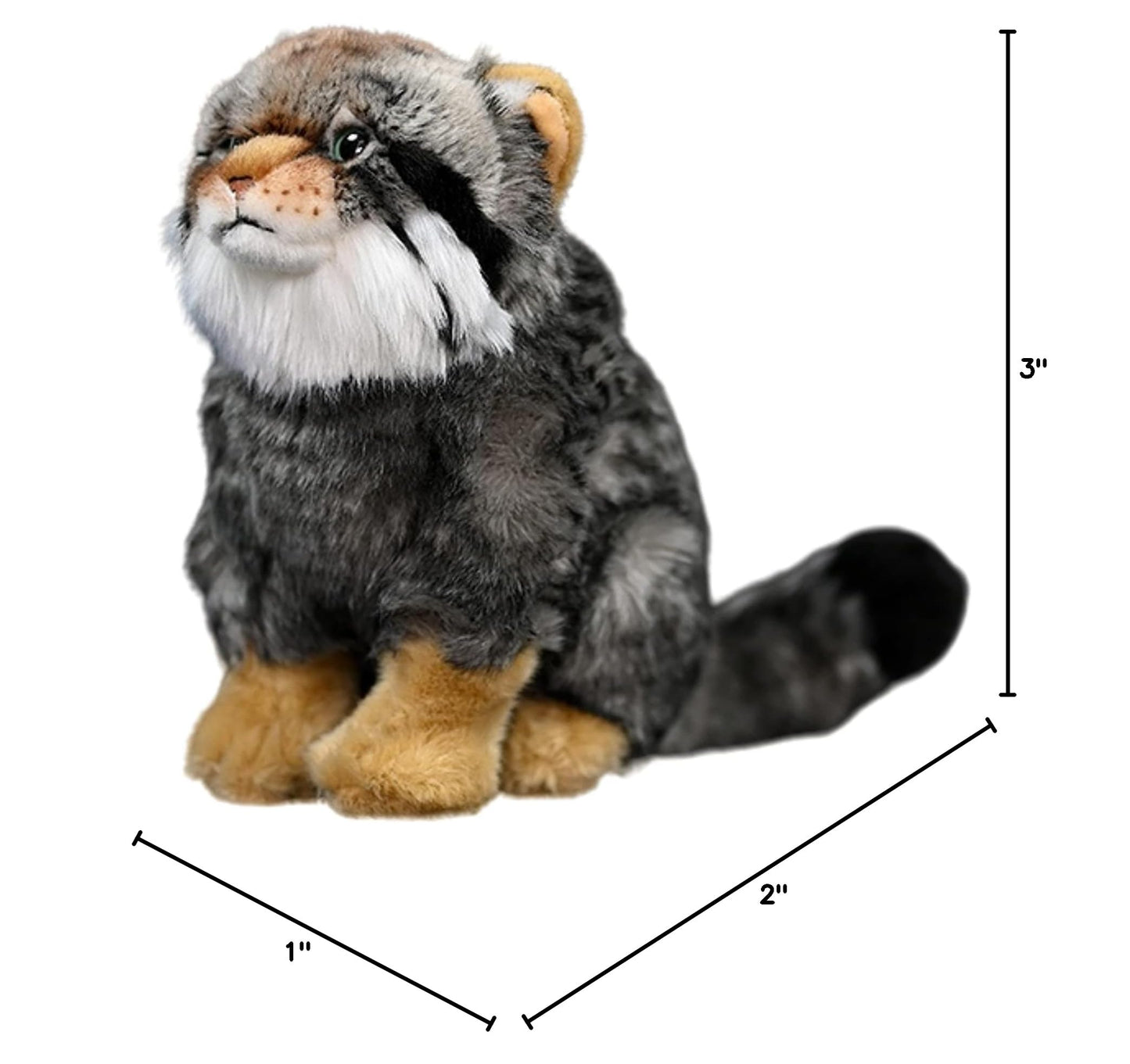 Realistic Pallas Cat Stuffed Animal - Gray 10",Soft Model Gifts for Girls & Kids, Home Decor, Hugging Toys