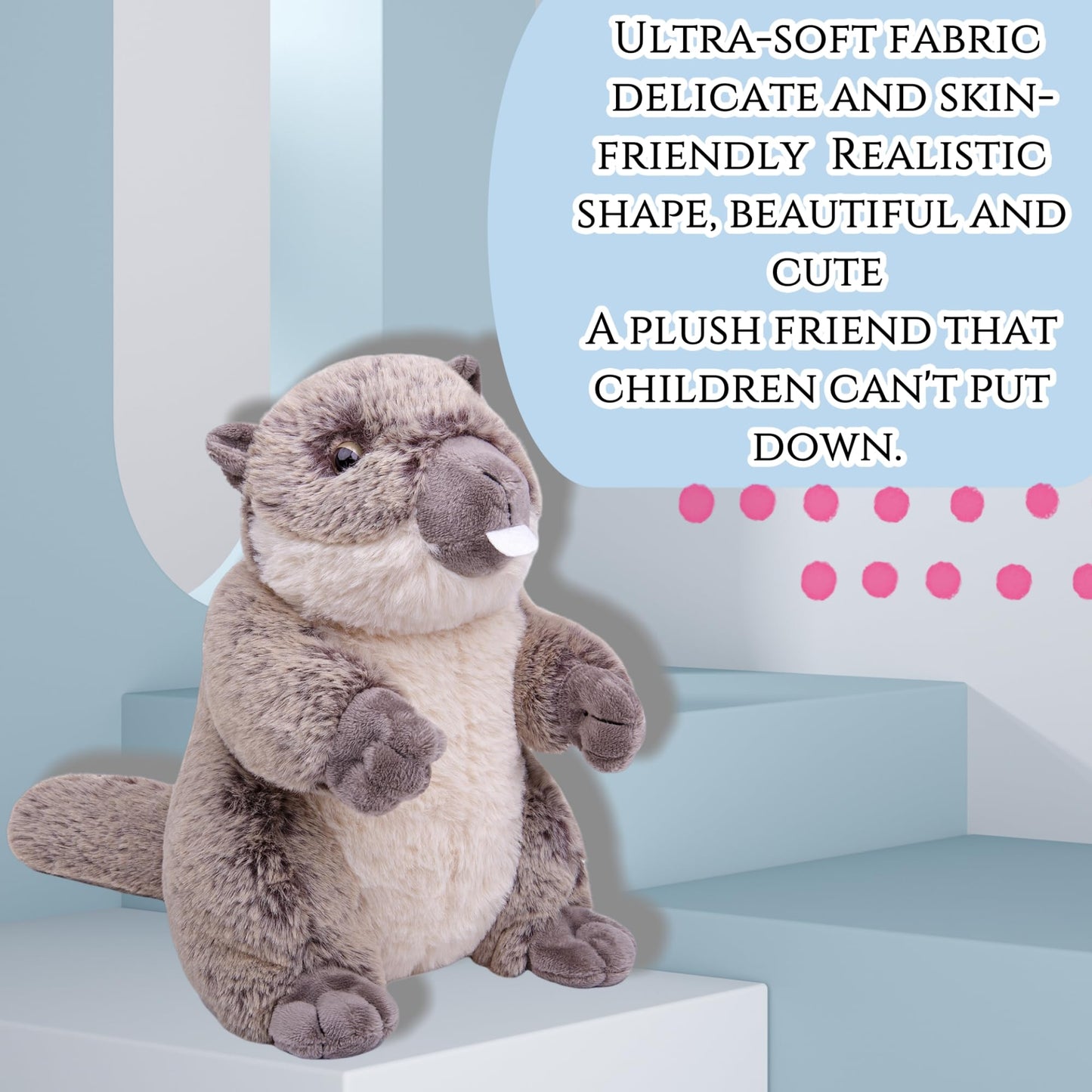Simulation Groundhog Stuffed Animal-Gray 9In,Soft Gifts Toy for Kids, Home Decor,Hugging Toy