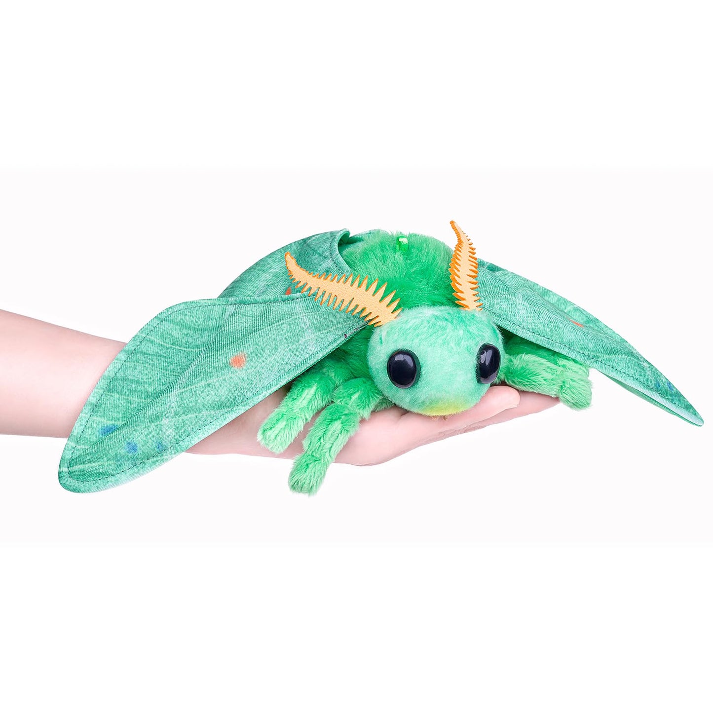 Realistic Emerald Moth Plush Animal - Green 10 Inch, Beautiful Moth Stuffed Animal, Home Decor, Cuddle Toy