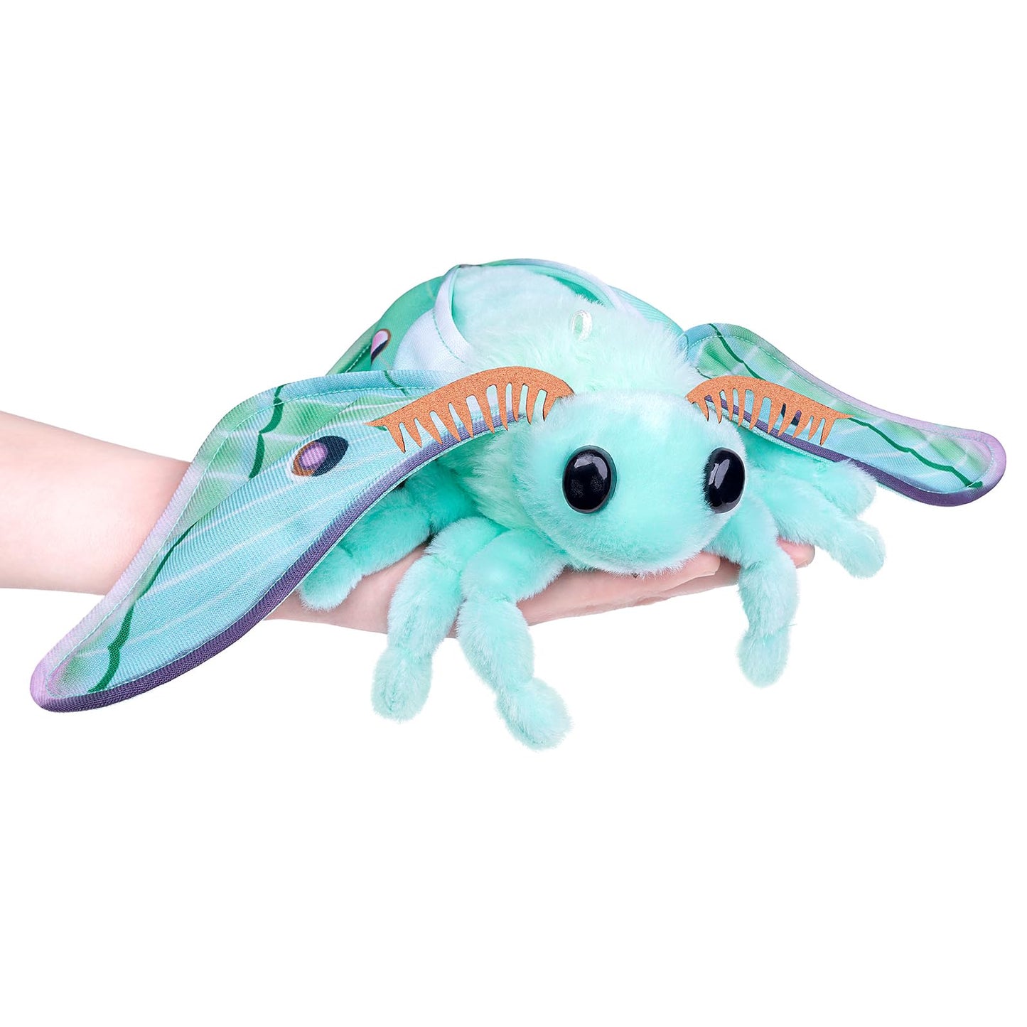 Realistic Luna Moth Plush Animal Toy - Green with Lanyard, Moth Plush Toy, Cute Doll, Children's Gift, Bag Decoration