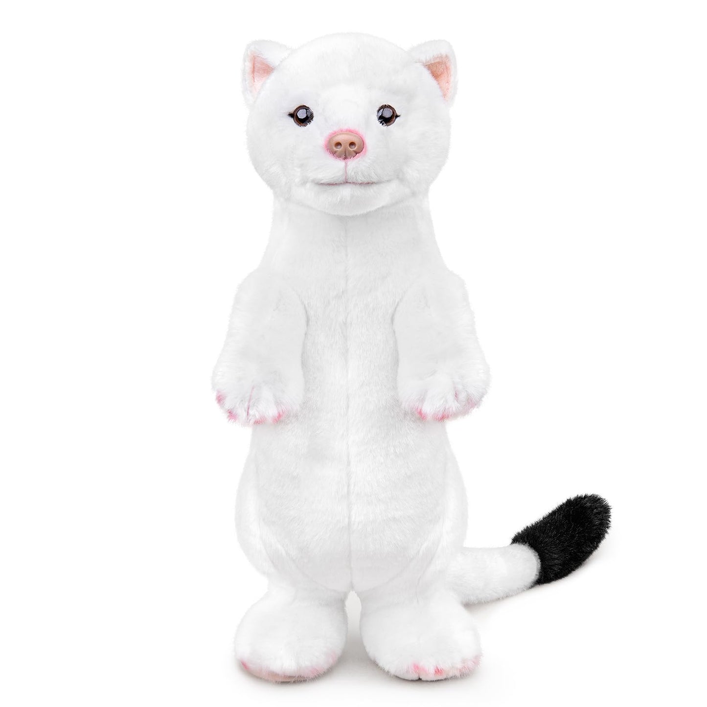 Simulation Standing Stoat Plush,Stoat Model,White Stuffed Animal,Soft Ferret Toy,Gifts for Kids,12.5 Inches