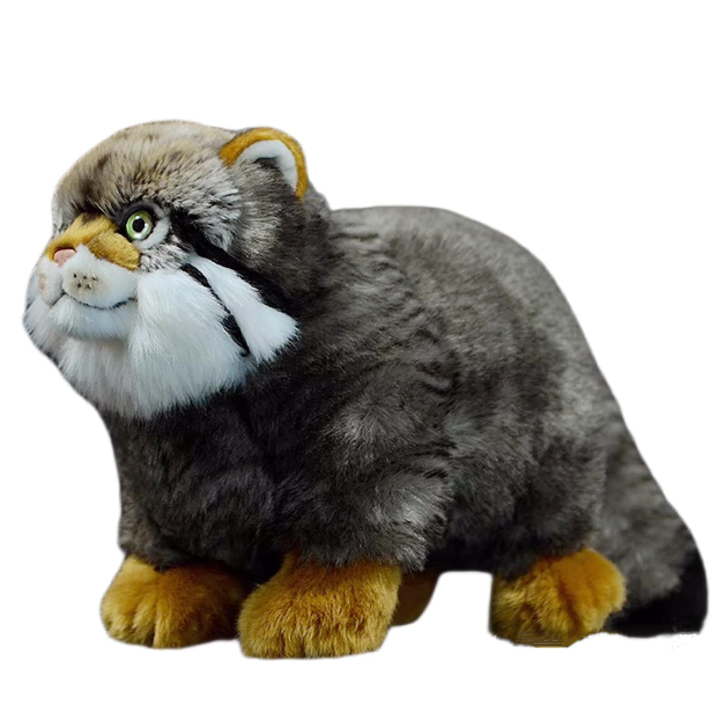 Realistic Pallas Cat Stuffed Animal - Gray 10",Soft Model Gifts for Girls & Kids, Home Decor, Hugging Toys