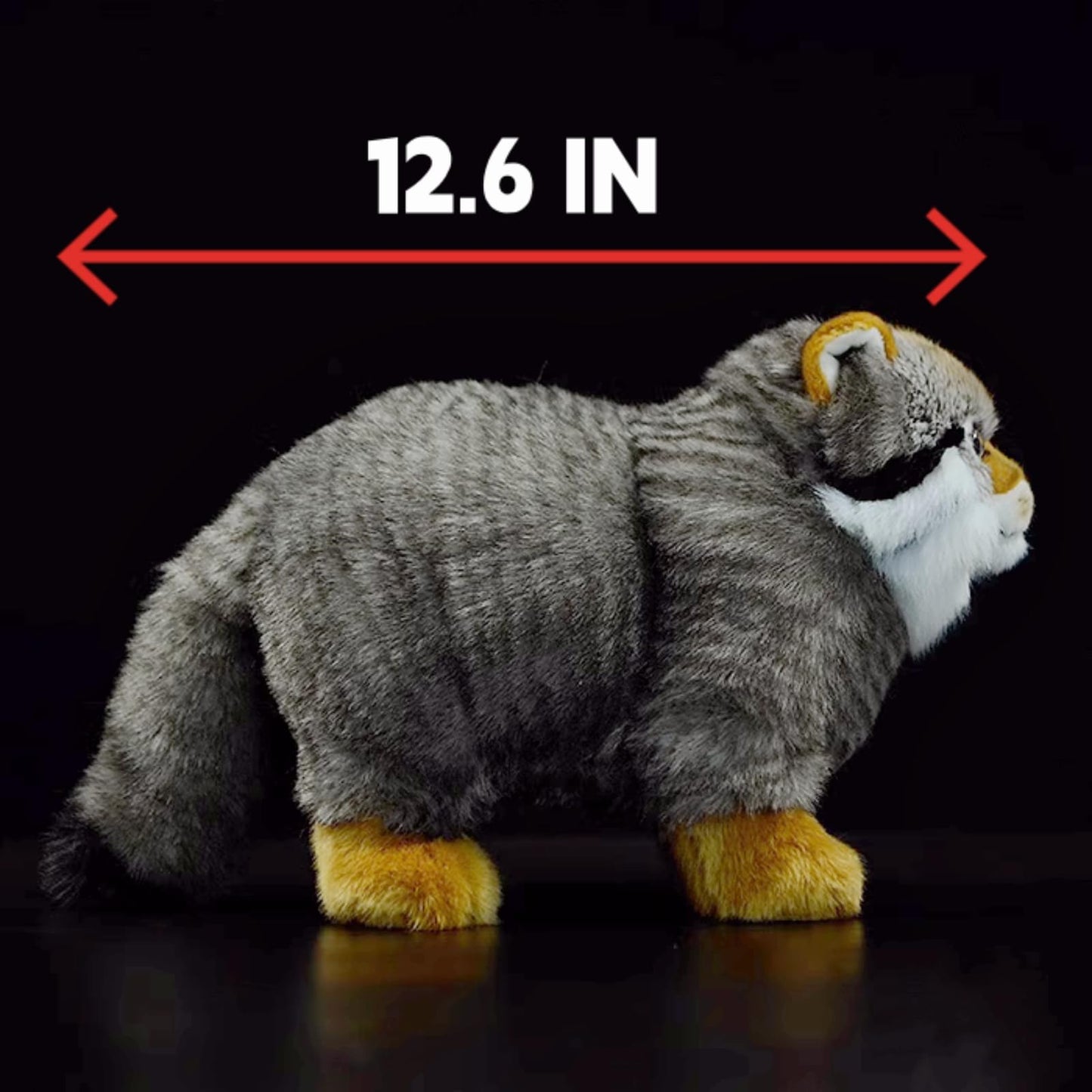 Realistic Pallas Cat Stuffed Animal - Gray 10",Soft Model Gifts for Girls & Kids, Home Decor, Hugging Toys