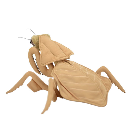 Simulation Dead Leaf Praying Mantis Plush, Lifelike Mantis Stuffed Animal,Insect Toys Gifts for Kids,Home Decor 11" Brown