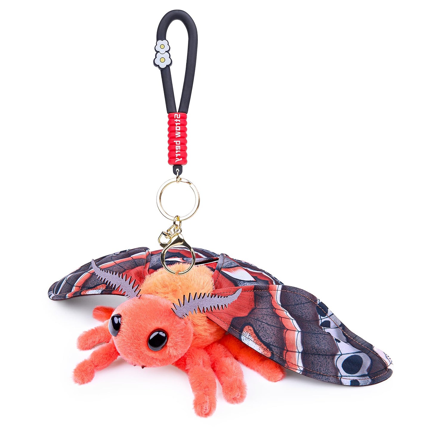 Simulation Cecropia Moth Stuffed Animal - Orange 15 Inch,Soft Moth Plush Toy for Kids, Baby Gifts,Home Decor, Cuddle Toy