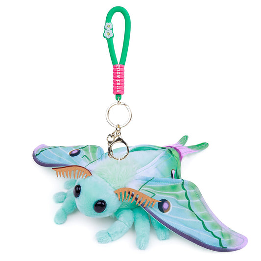 Realistic Luna Moth Plush Animal Toy - Green with Lanyard, Moth Plush Toy, Cute Doll, Children's Gift, Bag Decoration