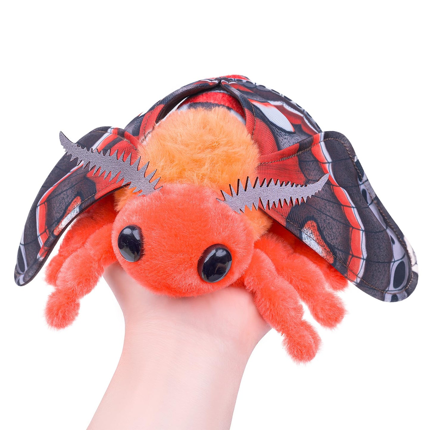 Simulation Cecropia Moth Stuffed Animal - Orange 15 Inch,Soft Moth Plush Toy for Kids, Baby Gifts,Home Decor, Cuddle Toy
