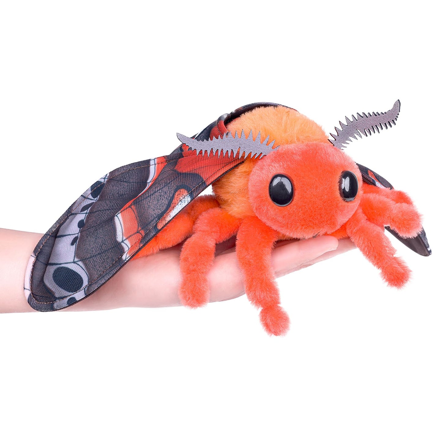 Simulation Cecropia Moth Stuffed Animal - Orange 15 Inch,Soft Moth Plush Toy for Kids, Baby Gifts,Home Decor, Cuddle Toy