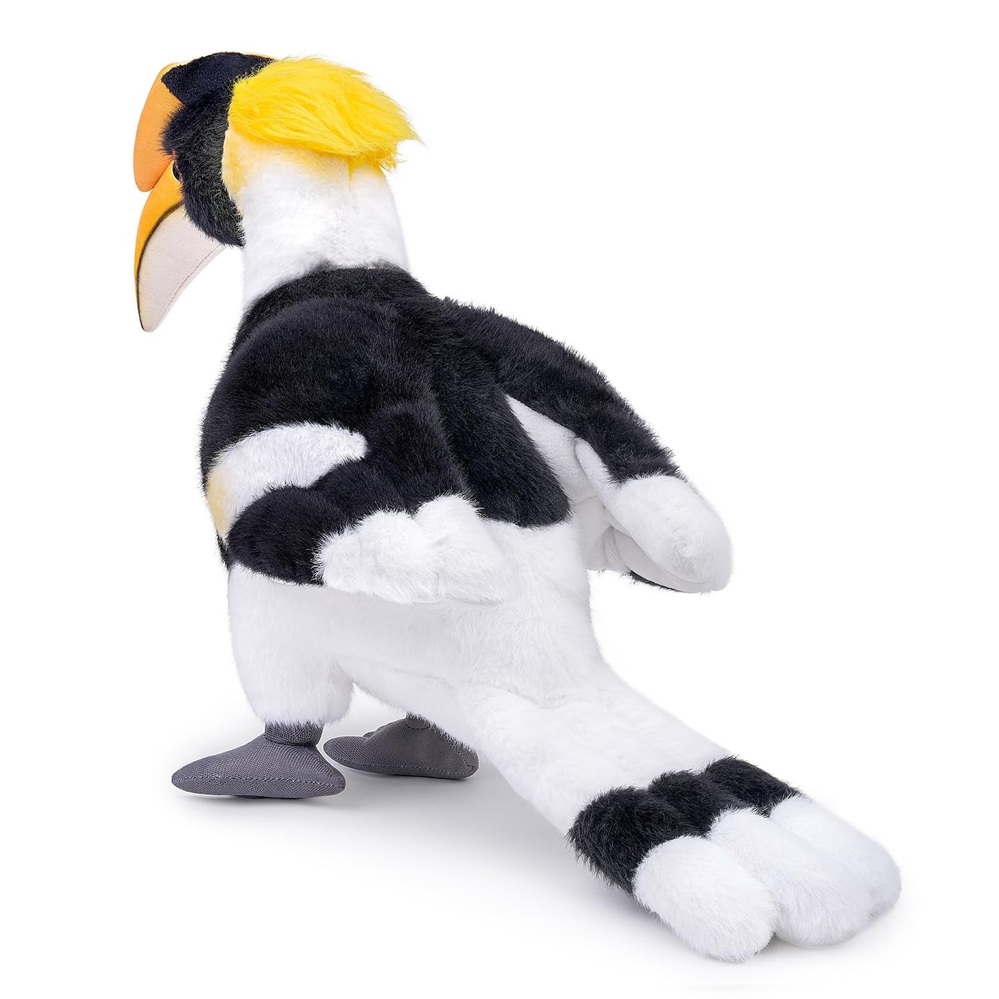 Double-Hornbill Stuffed Animal - Yellow Head 12 Inch,Hornbill Plush Toy, Realistic Bird Stuffed Toy for Kids