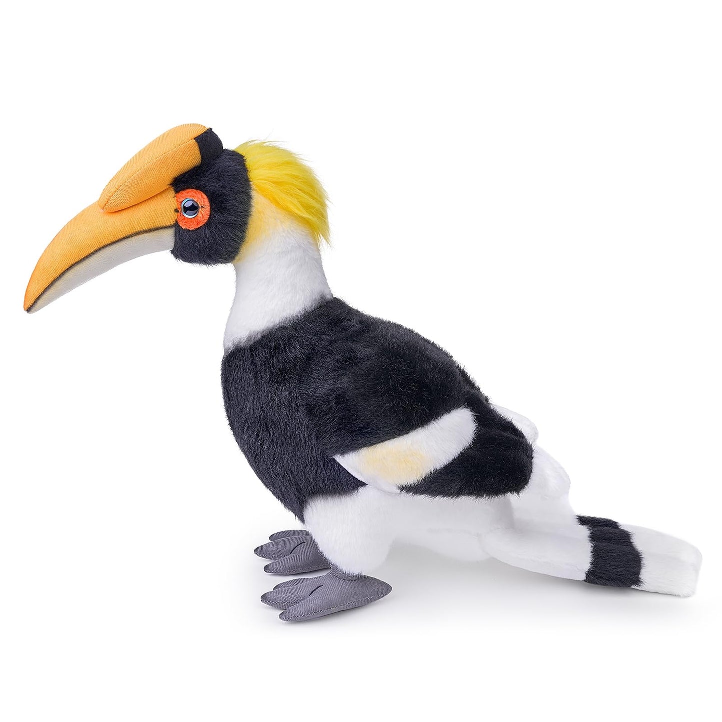 Double-Hornbill Stuffed Animal - Yellow Head 12 Inch,Hornbill Plush Toy, Realistic Bird Stuffed Toy for Kids