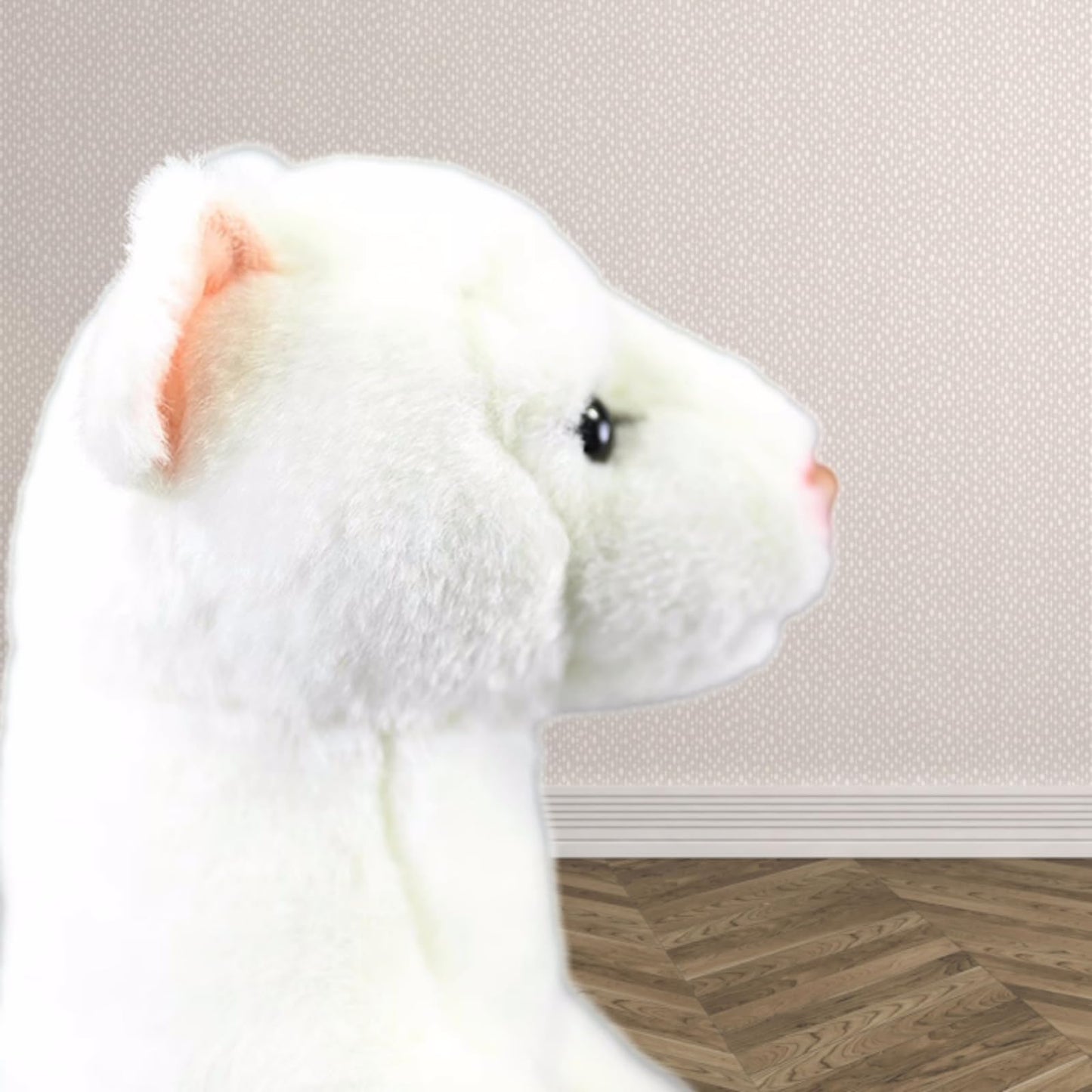 Simulation Standing Stoat Plush,Stoat Model,White Stuffed Animal,Soft Ferret Toy,Gifts for Kids,12.5 Inches