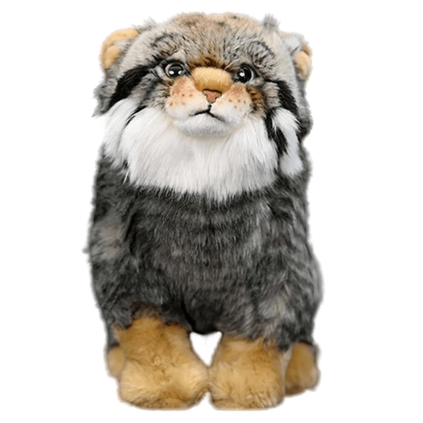 Realistic Pallas Cat Stuffed Animal - Gray 10",Soft Model Gifts for Girls & Kids, Home Decor, Hugging Toys