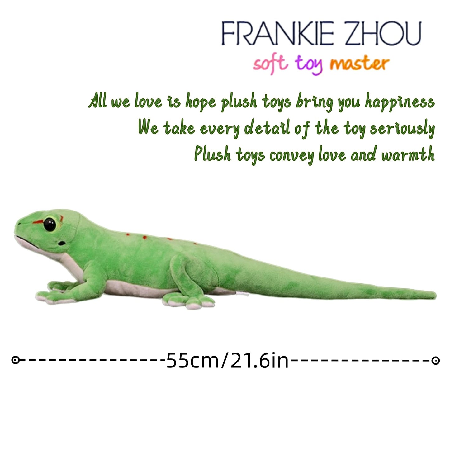 Realistic Gecko Stuffed Animal - Green 21.65", Lizard Stuffed Animal for Boys, Soft Hugging Toy for Home Decor