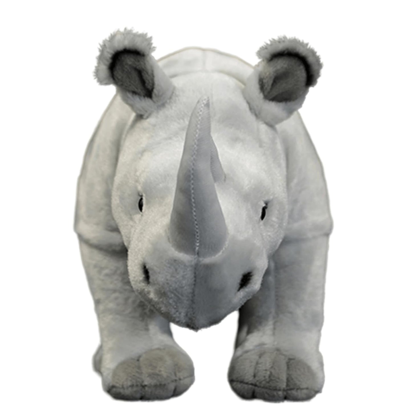 Realistic Rhino Plush Toy 15" Light Gray, Soft Hugging Toy for Kids, Home Decor